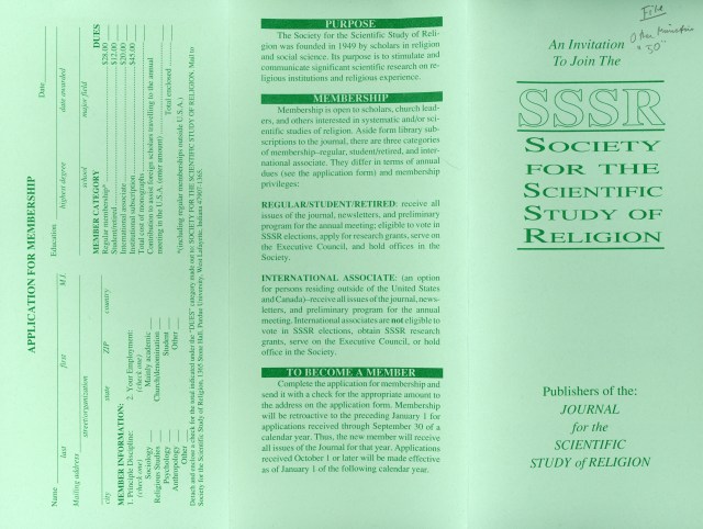 Scientific Study of Religion Brochure p1