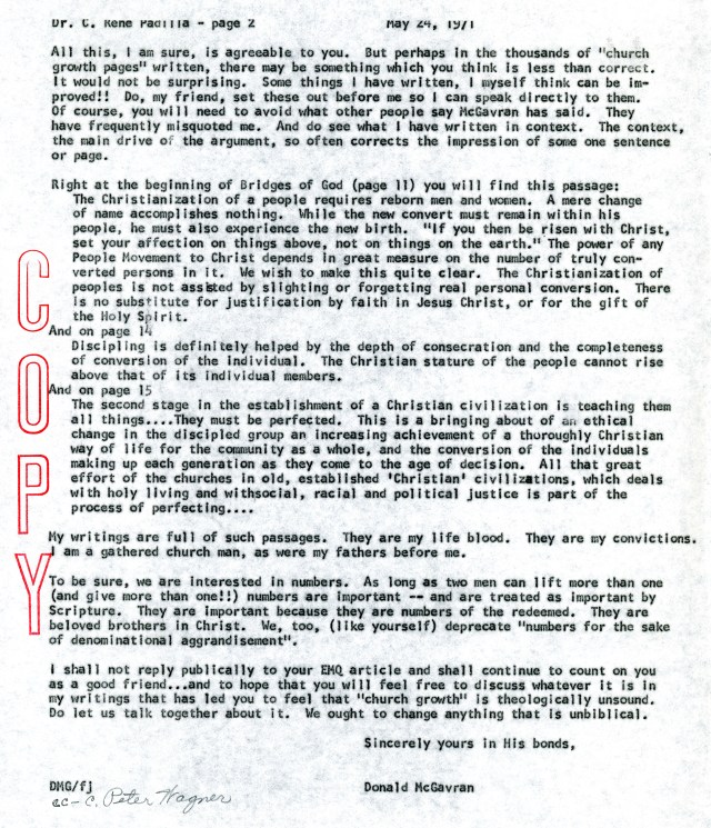 mcgavran to rene padilla letter 5 24 1971 p2