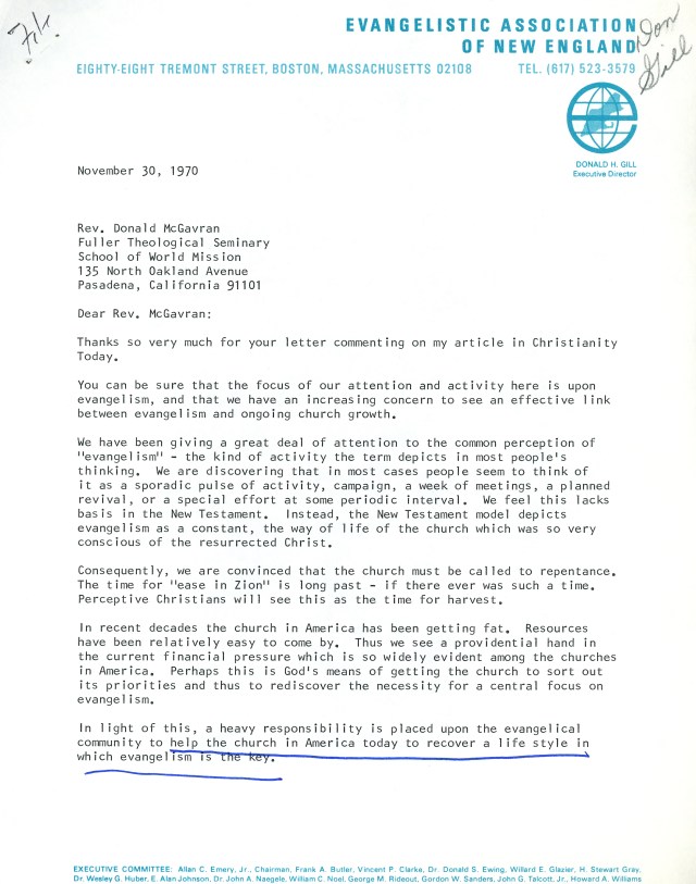 Donald Gill to McG Letter 11 30 1970 p1