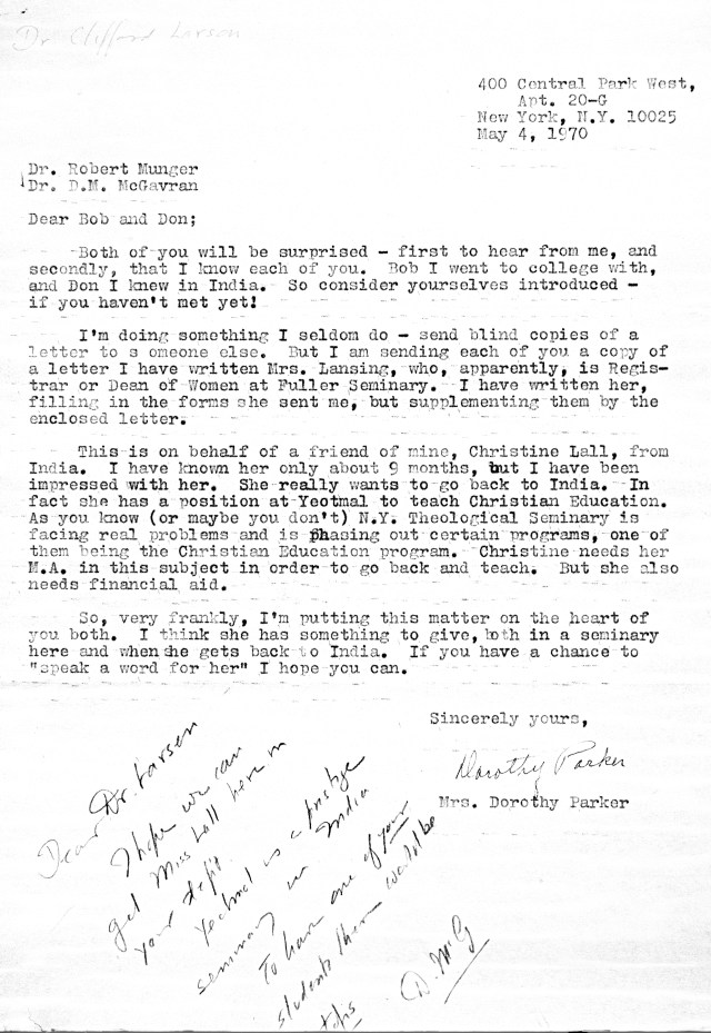 Letter About Christine Lall p1