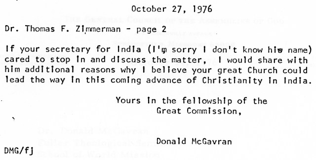 McG to Thomas Zimmerman Letter 10 27 1976 p2