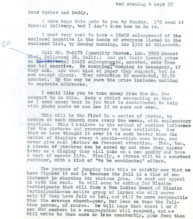 RDW Letter to Parents 9 4 1957 p1