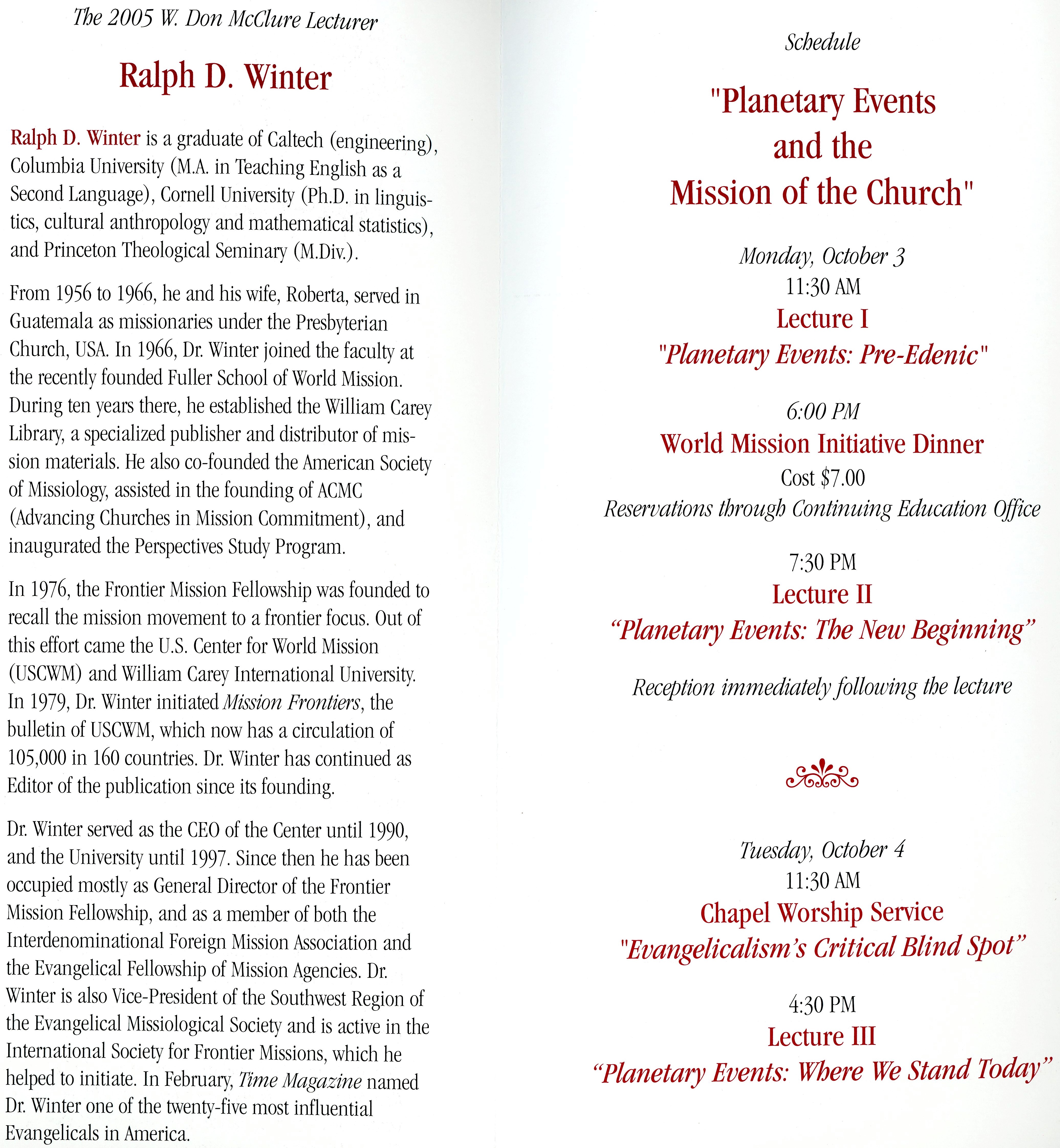 RDW McClure Lecturer 2005 p2